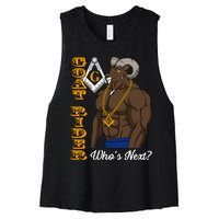 Brothers Masons Goat Rider WhoS Next Masonic Women's Racerback Cropped Tank