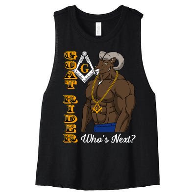 Brothers Masons Goat Rider WhoS Next Masonic Women's Racerback Cropped Tank