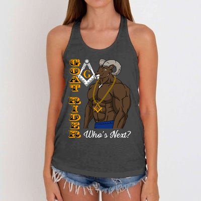 Brothers Masons Goat Rider WhoS Next Masonic Women's Knotted Racerback Tank