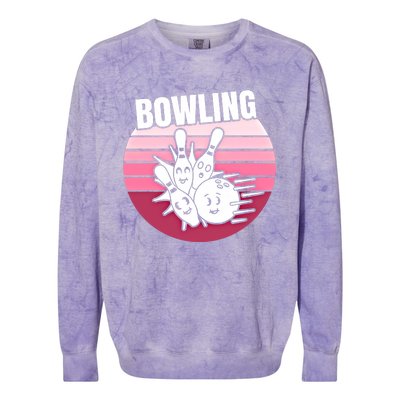 Bowling Meaningful Gift Colorblast Crewneck Sweatshirt