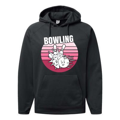 Bowling Meaningful Gift Performance Fleece Hoodie