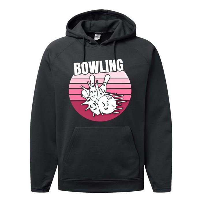 Bowling Meaningful Gift Performance Fleece Hoodie