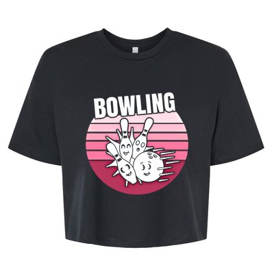 Bowling Meaningful Gift Bella+Canvas Jersey Crop Tee