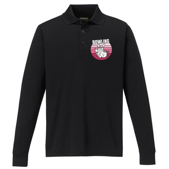 Bowling Meaningful Gift Performance Long Sleeve Polo