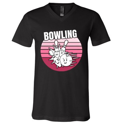 Bowling Meaningful Gift V-Neck T-Shirt