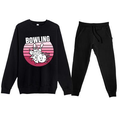 Bowling Meaningful Gift Premium Crewneck Sweatsuit Set