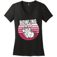 Bowling Meaningful Gift Women's V-Neck T-Shirt