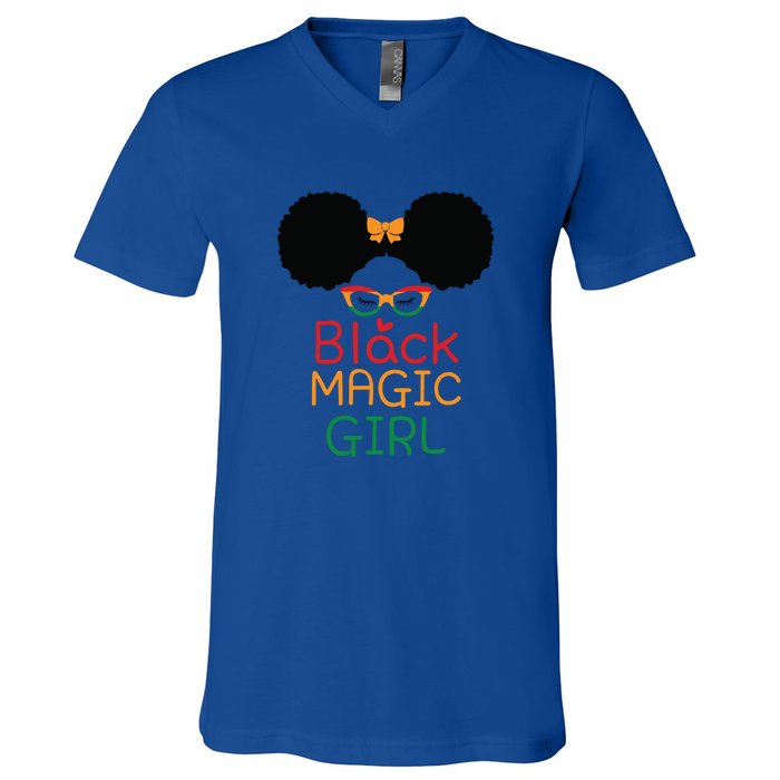 Black Magic Girl For Black History Month Gift African Pride V-Neck T-Shirt