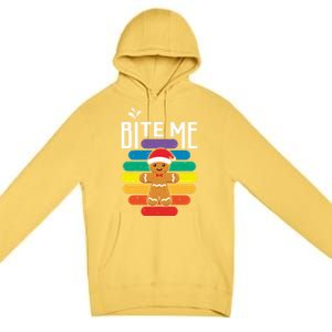 Bite Me Gingerbread Lgbt Xmas Cookie Gay Christmas Gift Premium Pullover Hoodie