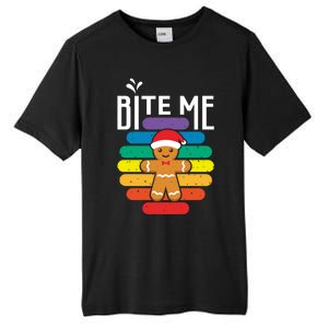 Bite Me Gingerbread Lgbt Xmas Cookie Gay Christmas Gift Tall Fusion ChromaSoft Performance T-Shirt