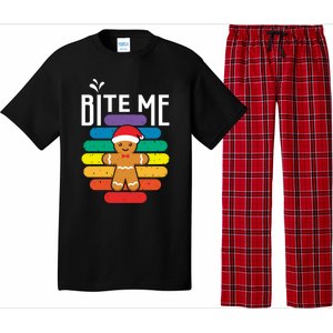 Bite Me Gingerbread Lgbt Xmas Cookie Gay Christmas Gift Pajama Set