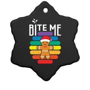 Bite Me Gingerbread Lgbt Xmas Cookie Gay Christmas Gift Ceramic Star Ornament