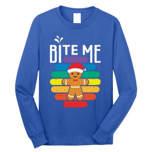 Bite Me Gingerbread Lgbt Xmas Cookie Gay Christmas Gift Long Sleeve Shirt