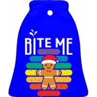 Bite Me Gingerbread Lgbt Xmas Cookie Gay Christmas Gift Ceramic Bell Ornament