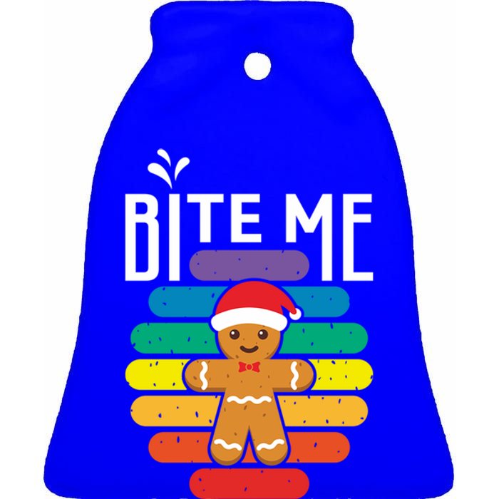 Bite Me Gingerbread Lgbt Xmas Cookie Gay Christmas Gift Ceramic Bell Ornament