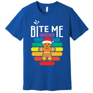 Bite Me Gingerbread Lgbt Xmas Cookie Gay Christmas Gift Premium T-Shirt