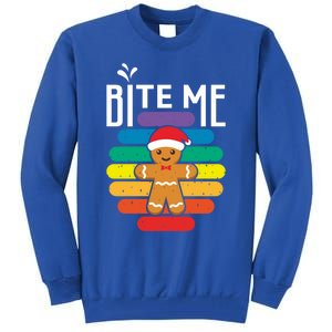 Bite Me Gingerbread Lgbt Xmas Cookie Gay Christmas Gift Tall Sweatshirt