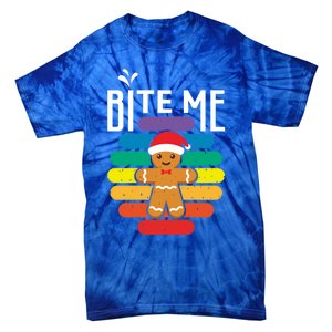 Bite Me Gingerbread Lgbt Xmas Cookie Gay Christmas Gift Tie-Dye T-Shirt