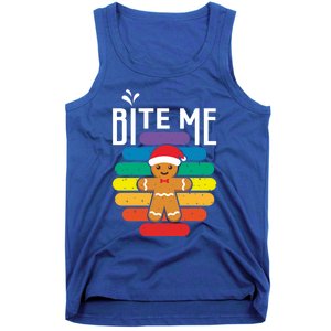 Bite Me Gingerbread Lgbt Xmas Cookie Gay Christmas Gift Tank Top