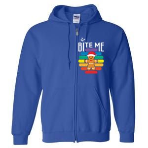 Bite Me Gingerbread Lgbt Xmas Cookie Gay Christmas Gift Full Zip Hoodie