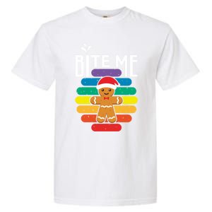 Bite Me Gingerbread Lgbt Xmas Cookie Gay Christmas Gift Garment-Dyed Heavyweight T-Shirt