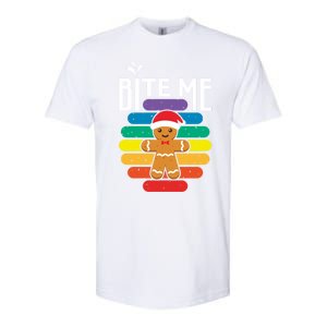 Bite Me Gingerbread Lgbt Xmas Cookie Gay Christmas Gift Softstyle CVC T-Shirt