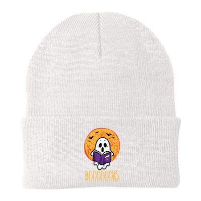 Boooks Moon Ghost Reading Halloween Bookworm Librarian Book Knit Cap Winter Beanie