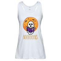 Boooks Moon Ghost Reading Halloween Bookworm Librarian Book Ladies Essential Flowy Tank