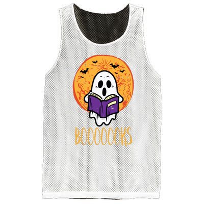 Boooks Moon Ghost Reading Halloween Bookworm Librarian Book Mesh Reversible Basketball Jersey Tank