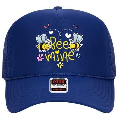 Bee Mine Gift Bumble Bees Valentines Day Gift Cute Gift High Crown Mesh Back Trucker Hat