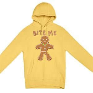 Bite Me Gingerbread Gift Premium Pullover Hoodie