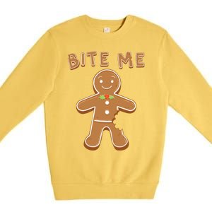 Bite Me Gingerbread Gift Premium Crewneck Sweatshirt