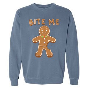 Bite Me Gingerbread Gift Garment-Dyed Sweatshirt