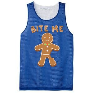 Bite Me Gingerbread Gift Mesh Reversible Basketball Jersey Tank