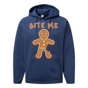 Bite Me Gingerbread Gift Performance Fleece Hoodie