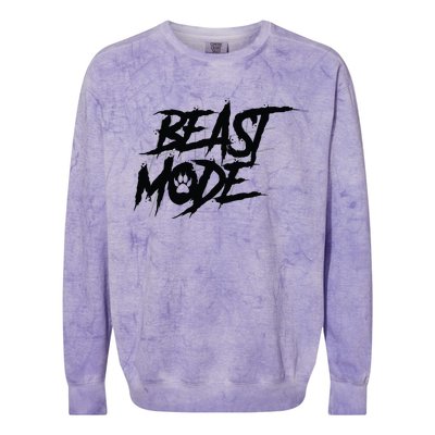 Beast Mode Gym Motivation Graphic Colorblast Crewneck Sweatshirt