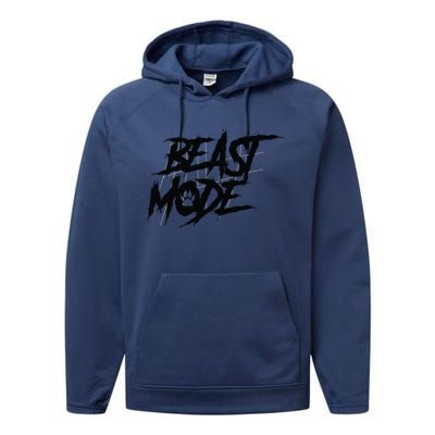 Beast Mode Gym Motivation Graphic Performance Fleece Hoodie