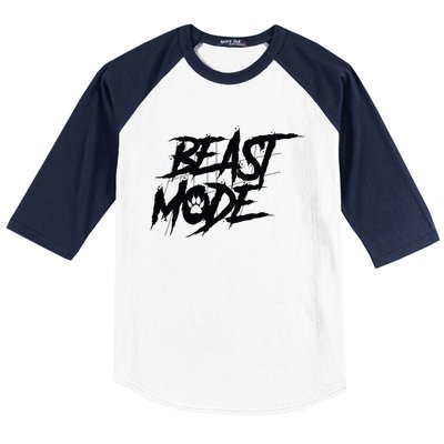 Beast Mode Gym Motivation Graphic Baseball Sleeve Shirt