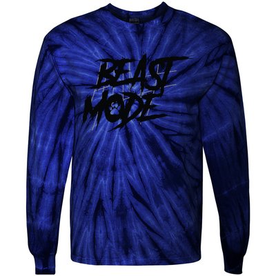 Beast Mode Gym Motivation Graphic Tie-Dye Long Sleeve Shirt