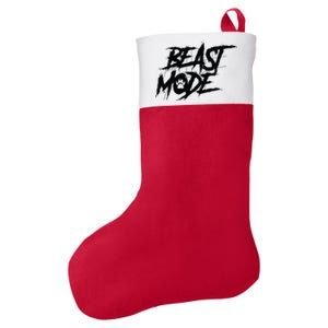 Beast Mode Gym Motivation Graphic Felt Holiday Christmas Stocking