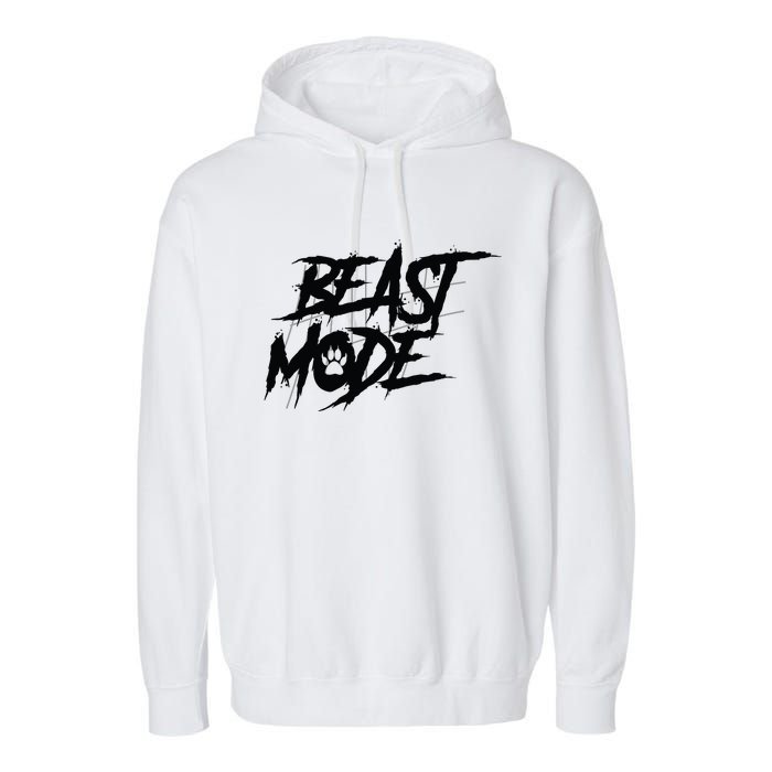 Beast Mode Gym Motivation Graphic Garment-Dyed Fleece Hoodie