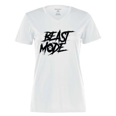 Beast Mode Gym Motivation Graphic Women's Momentum V-Neck T-Shirt