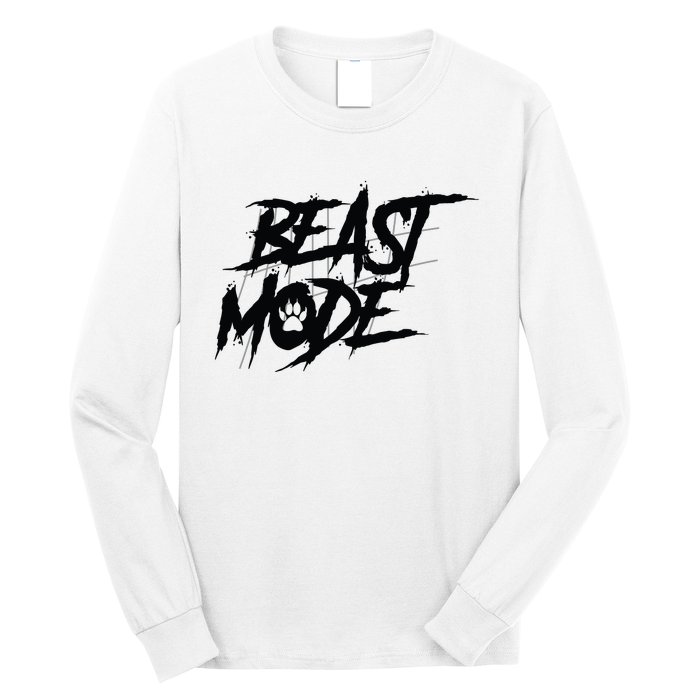 Beast Mode Gym Motivation Graphic Long Sleeve Shirt