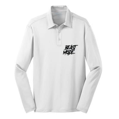 Beast Mode Gym Motivation Graphic Silk Touch Performance Long Sleeve Polo