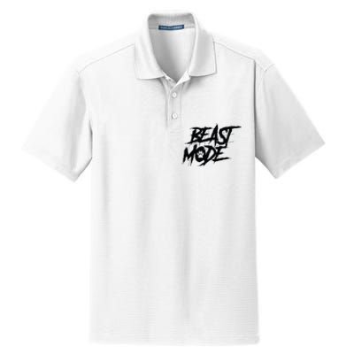 Beast Mode Gym Motivation Graphic Dry Zone Grid Polo