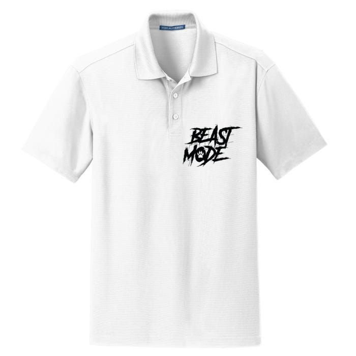 Beast Mode Gym Motivation Graphic Dry Zone Grid Polo