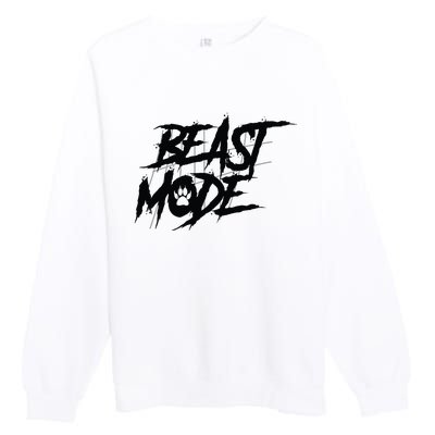 Beast Mode Gym Motivation Graphic Premium Crewneck Sweatshirt