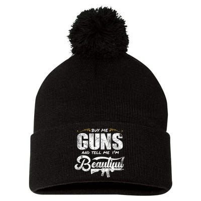 Buy Me Gun And Tell Me IM Beautiful Pom Pom 12in Knit Beanie