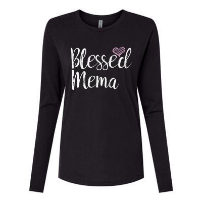 Blessed Mema Grandma Gifts Womens Cotton Relaxed Long Sleeve T-Shirt