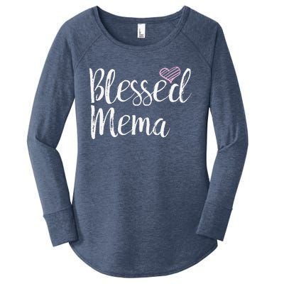 Blessed Mema Grandma Gifts Women's Perfect Tri Tunic Long Sleeve Shirt